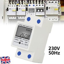 Digital Electric Energy Meter Phase DIN Rail Electricity Meter Tools UK