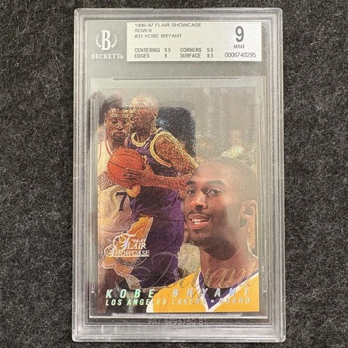 1996 Flair Showcase Kobe Bryant #31 ROW 0 Rookie RC BGS 9 with TWO 9.5 Subs