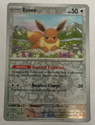 Eevee Reverse Holo SV: Prismatic Evolutions #074/131 Pokemon 2025 NM