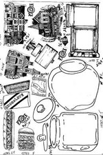 Unmounted Rubber Stamp Plate, Unmounted/Uncut Pink Rubber Stamps