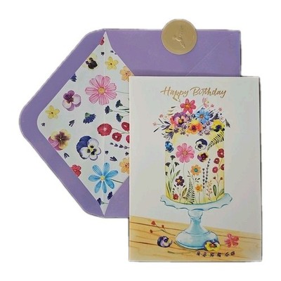 Papyrus Birthday Card With A Cake On A Pedestal  