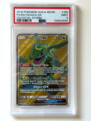 Rayquaza GX 160/168 Full Art Holo Pokémon 2018 Celestial Storm PSA 9 NEW CERT