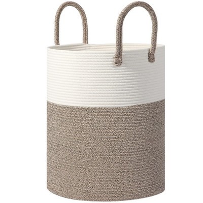 HOBASKET Large 60L Laundry Basket Hamper, Woven Cotton Rope Basket with Handl...