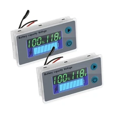 BBTO 2 Pieces Battery Meter Monitor with Low Voltage Buzzer Alarm 1... Fast Ship