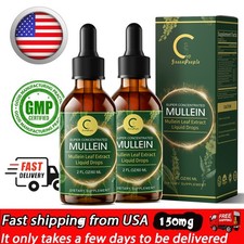 2 Pack Mullein Drops for Lungs  Respiratory Support  Cleanse Liquid Extract