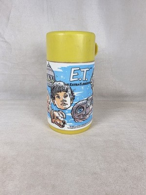 Vintage 1982 E.T. The Extra Terrestrial Yellow Aladdin Thermos. Made USA