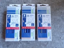 STAEDTLER 3 PKs 26-Piece Pencil Set with 24 #2 Pencils  2 Latex Free Erasers @d5