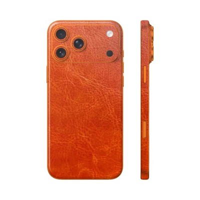 Phone Skin/Phone Wrap For iPhone, Samsung & Android Cowhide leather Orange Skin