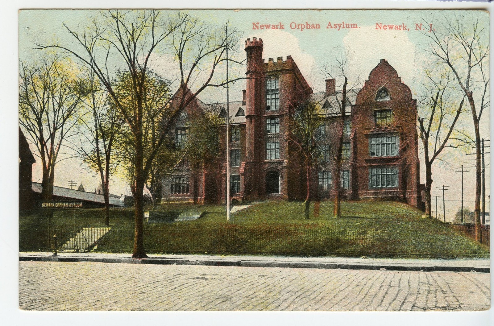 Vintage 1911 Postcard: Newark Children Orphan Asylum Building, Newark New Jersey