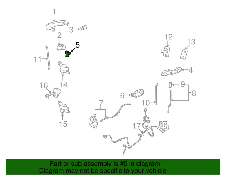 Cilindro de cerradura de puerta delantera genuino GM 20766969 Foto 3 de 3