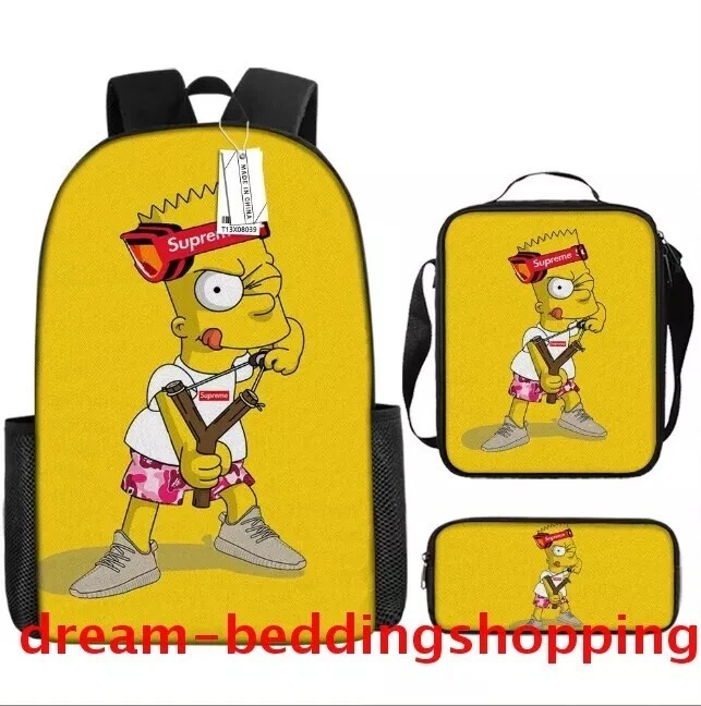The Simpsons School Backpack Insulated Lunch Bag Rucksack Pencil Case Set Gift