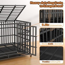 48 Inch Heavy Duty Dog Crate, Indestructible Escape-Proof Dog Kennel