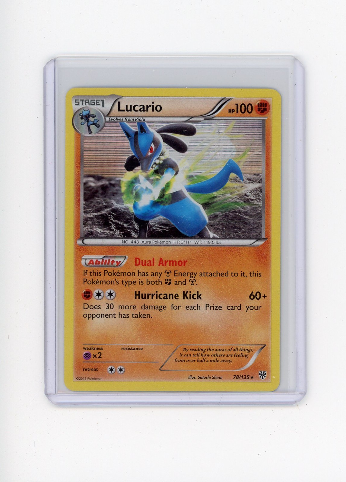 2013 Lucario Plasma Storm 78/135 Holo Rare Pokémon Card LP