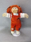 Vintage Cabbage Patch Kids Doll Red Yarn Hair Orange Overalls 1980s READ