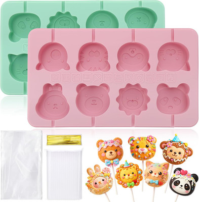 2 Pack Silicone Cake Pop Molds with 100 Sticks & Parcel Bags, Reusable Cakesicle