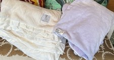 NEW 98 Little Giraffe Luxe Baby Blanket Faux Fur white 32.5" X 37" satin