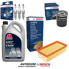 FOR VAUXHALL CORSA SE 1.2 MK5 BOSCH OIL & AIR FILTER SERVICE KIT & PLUGS & 5L