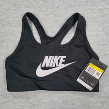 Nike Womens Dri-FIT Racerback Training Sports Bra Black White CN5262-010 Small