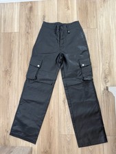 Fashion Nova Faux Leather Cargo Pants Black Straight Leg