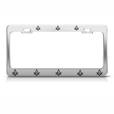 Mason Sign Chrome Heavy Duty Metal License Plate Frame Holder