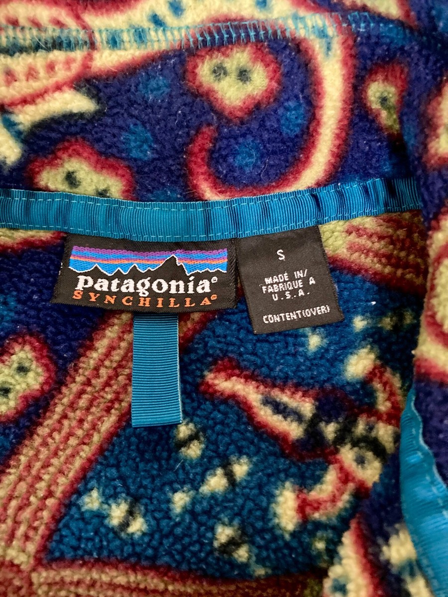 Super Rare!】Patagonia Crocodile Bluegrass Men's S Synchilla Snap