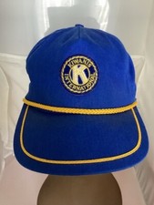 Vintage AB Brand Kiwanis International Strapback Hat Blue Cap w/ Rope  Patch