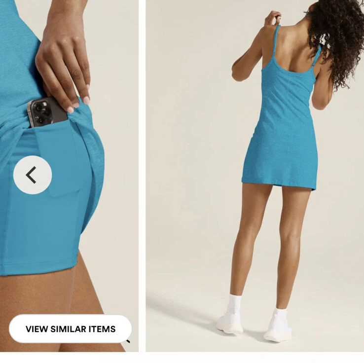 Vestido Beyond Yoga Pequeña Esencia Ojos Espaciados Cali Azul Brezo Tenis Preparación Exterior Foto 4 de 4