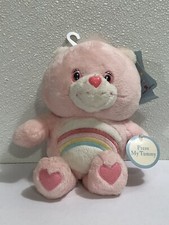 Vintage 2002 9  CARE BEARS BABY Talking Plush Bear Pale Pink w/ Rainbow Belly