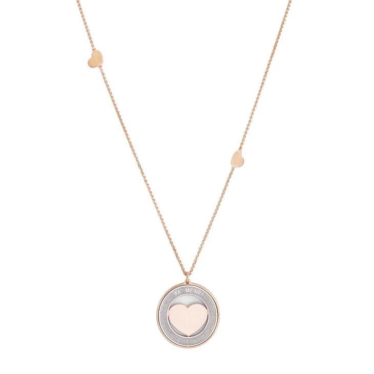 Collana da Donna AMEN CPHR1 Argento 925 Rosato con Ciondolo Cuore Bicolore - Immagine 2 di 3