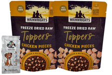 Wainwright's Freeze Dried Dog Food Toppers 2x30g in Chicken plus AETN Jerky