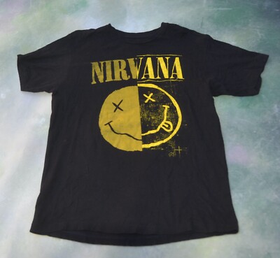 Officially Licensed Nirvana Smiley Face Men's T-Shirt Size L. | eBay