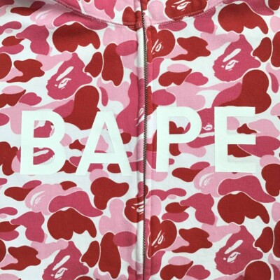 BAPE LOGO ABC camo pink full zip hoodie A Bathing Ape Size M | eBay