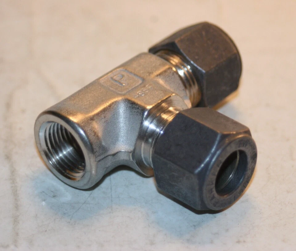 1/2 Tube x 1/2 FNPT x 1/2 Tube 316ss Female Run Tee Parker CPI 8-6-8 MBZ-SS - Image 2 of 3