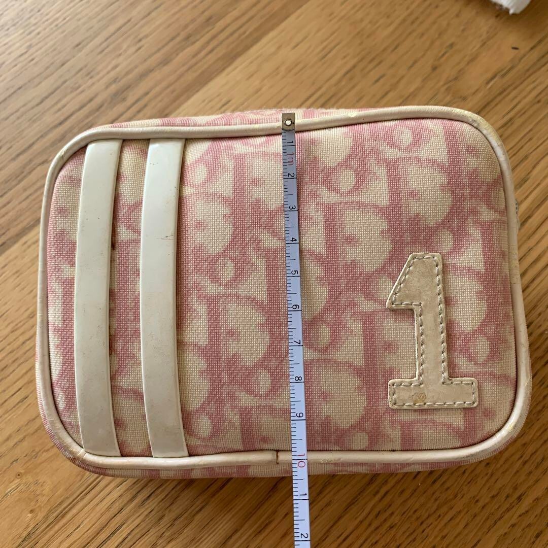 Christian Dior Vintage Trotter Monogram Pouch Wrist Bag Pink