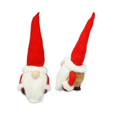 13" Holiday Plush Doll Christmas Red Gnome Outdoor/Indoor Gift Decoration