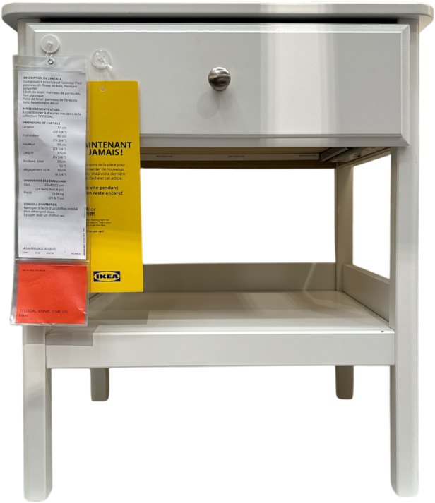 Brand New IKEA TYSSEDAL White Nightstand 51x40 cm (20 ⅛x15 ¾