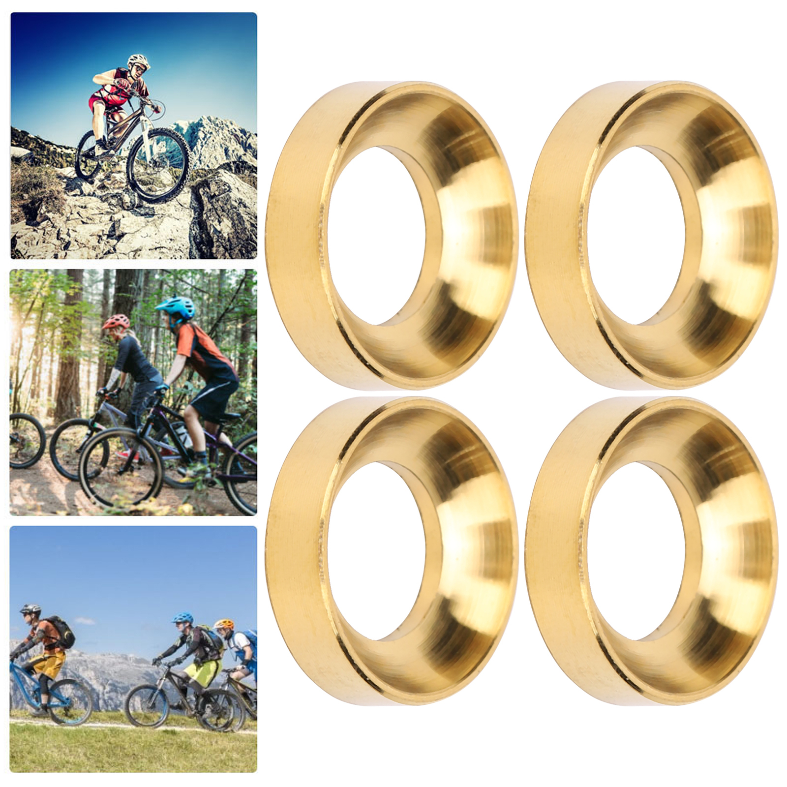 Gd1 4Pcs Mountain Bike Titanium Alloy Screw Spacers Brake Caliper Concav eBay