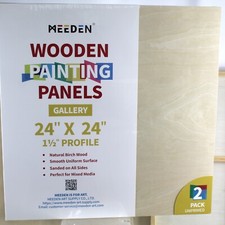 MEEDEN Pack 2 Unfinished Wooden Painting Panel - Canvas Board 24x24  DB-2037-YM