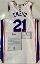 Joel Embiid GAME USED 2019 Philadelphia 76ers Worn Jersey Fanatics & Meigray COA