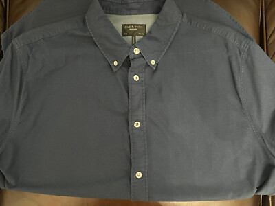 rag & bone navy short sleeve button up XL