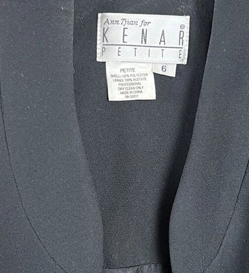 Ann Tjian For Kenar Dress Black Size 6 Wrap Button Front Blazer Dress - Image 4 of 4