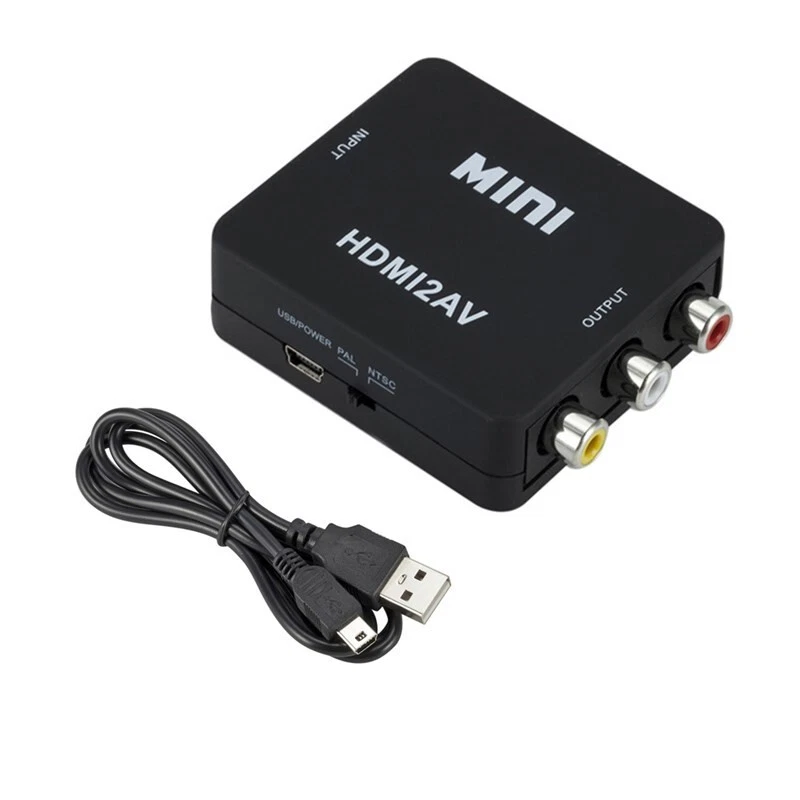 HDMI2AV Mini Converter HDMI to AV Adapter HDMI to RCA 1080P HD Video Audio - Image 3 of 4