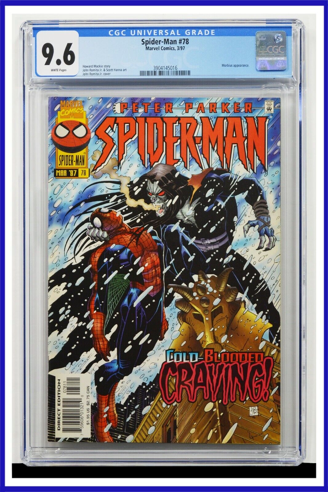 Spider-Man #78 CGC Graded 9.6 Marvel March 1997 John Romita Jr. Cover Comic Book