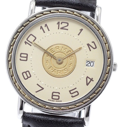 HERMES Serie Date Beige Dial Quartz Men's Watch_874691