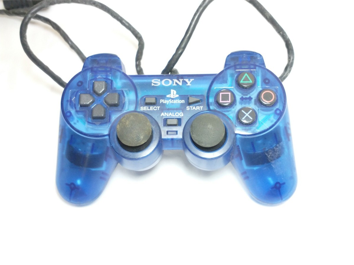 OEM Sony PlayStation 2 PS2 Clear Ocean Blue DUAL SHOCK 2