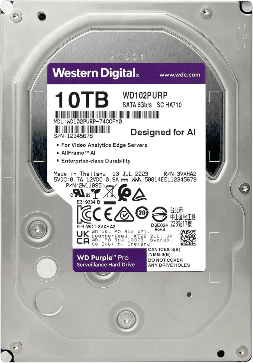 WD102PURP For Western Digital 10TB WD Purple Pro Surveillance