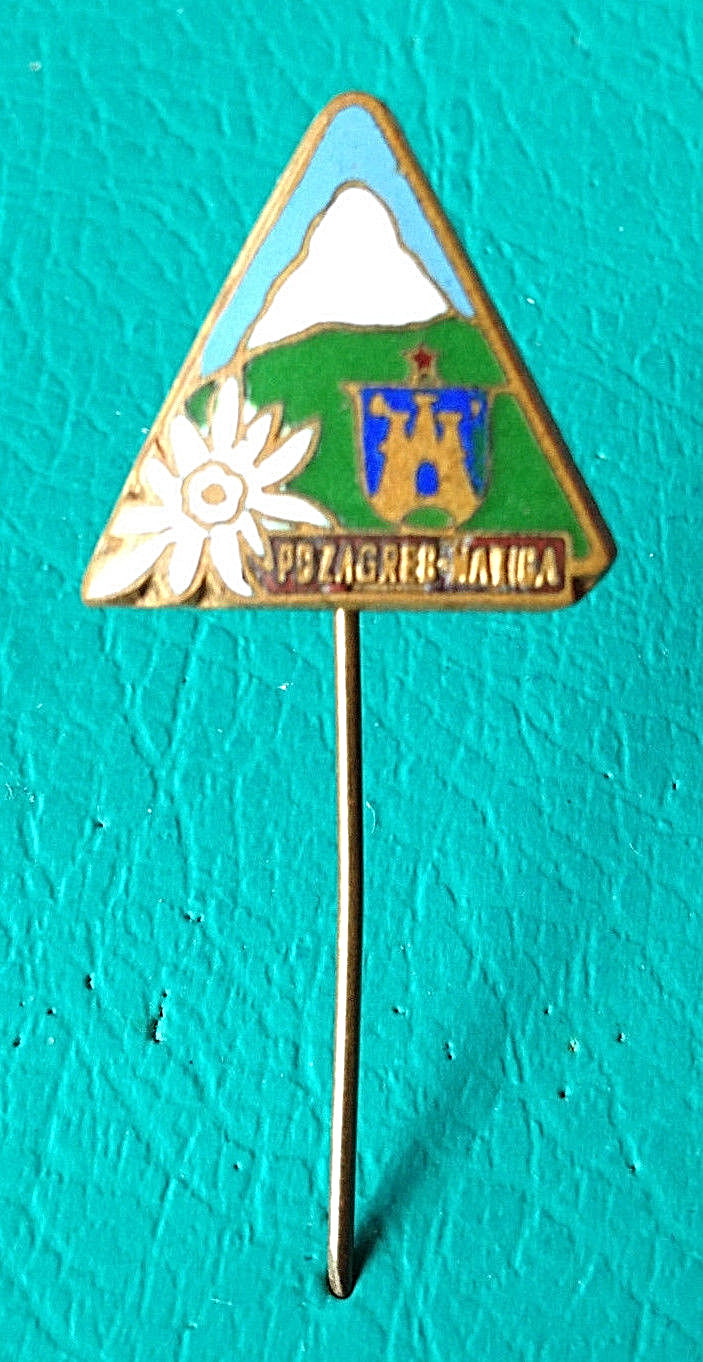 CROATIA  Mountaineering Club ZAGREB - MATICA vintage enameled pin badge KASUN