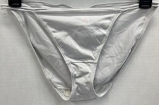 Vtg 90's Lily Of France Silver Second Skin High Cut String Bikini Panties Sz Med