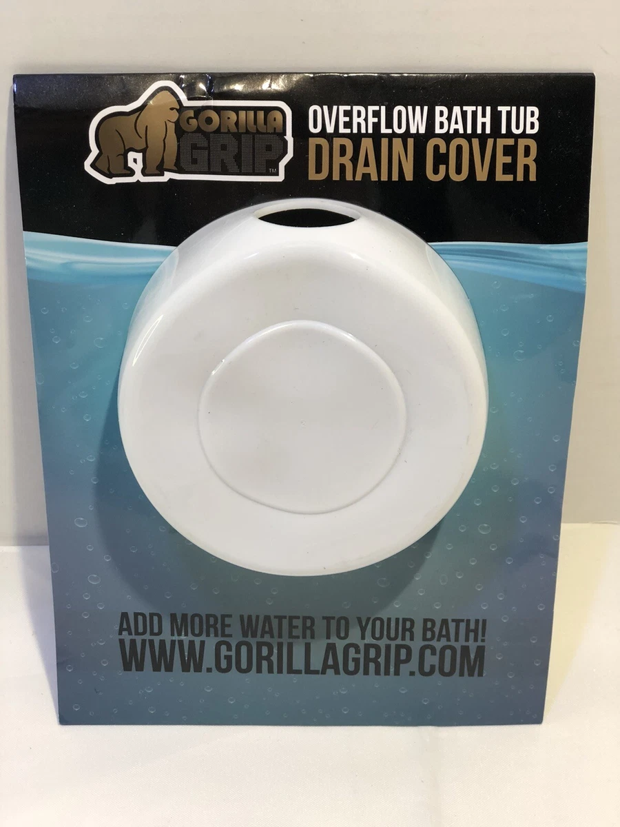 Gorilla Grip Premium Bathtub Overflow Drain Cover Suction Cup BPA Free  WHITE New | eBay