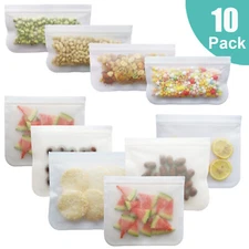 PEVA Matte Silicone Food Storage Bag Reusable Freezer Bag Leakproof Top Zip Lock